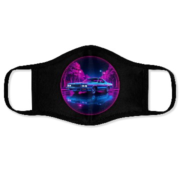 Discover Retro Neon Car 80s Aesthetic Night Design Face Masks