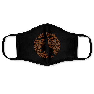 Discover Leopard Print Cross with Flowers Face Masks