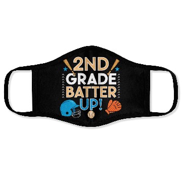 Discover 2nd Grade Batter Up Baseball School Back to Class Face Masks