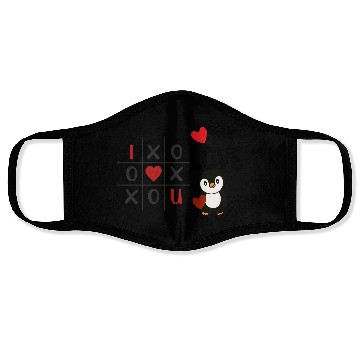 Discover Cute Penguin Tic Tac Toe Love Design Face Masks