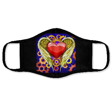 Discover Mechanical Heart with Angel Wings Face Masks