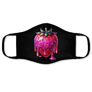 Discover Vivid Dripping Strawberry Artwork Face Masks