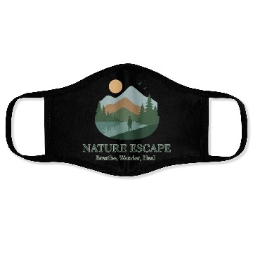 Discover Serene Mountain Nature Escape Design Face Masks