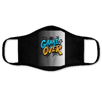 Discover Graffiti Style Game Over Illustration Face Masks