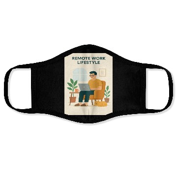 Discover Remote Work Lifestyle Illustration Face Masks