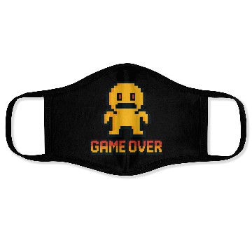 Discover Retro Pixel Game Over – 8-Bit Character Design Face Masks