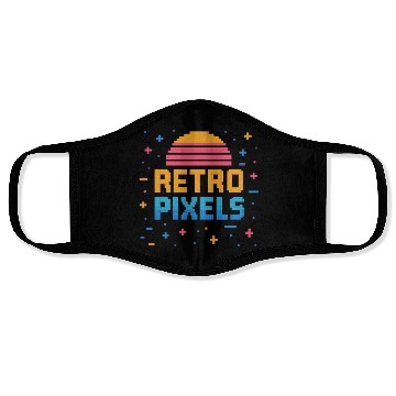 Discover Retro Pixels – Neon 8-Bit Sunset Vibes Face Masks