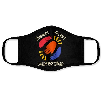 Discover Support Accept Understand Autism Advocacy Face Masks