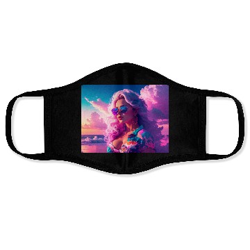 Discover Vibrant Beach Sunset Portrait Face Masks