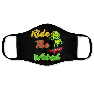 Discover Ride the Weird, Frog, Funny, Face Masks Design ,