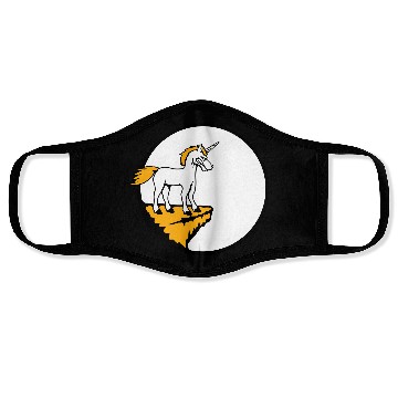 Discover Unicorn Cliff Moon Mountain Evil Angry Bad Mood Face Masks