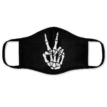 Discover Skeleton Hand Peace Sign Cool Halloween Face Masks