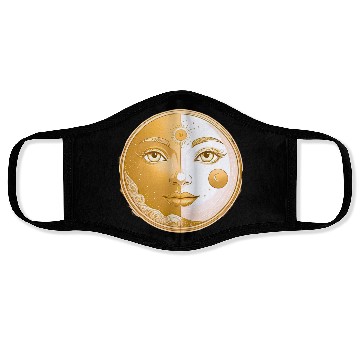 Discover Celestial  Lunar Sun Face Art Face Masks