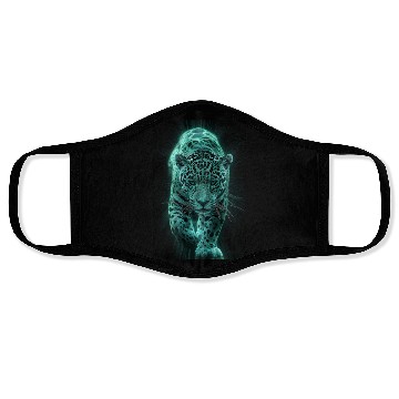 Discover Neon Jaguar in Motion Face Masks