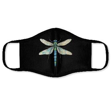 Discover Dragonfly design insect art entomology I love bugs Face Masks