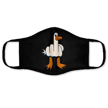 Discover Whimsical Middle Finger Goose Illustration Face Masks