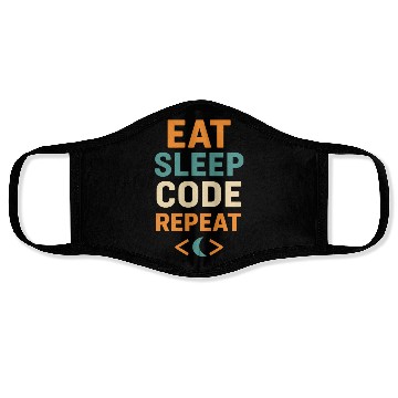 Discover Coding Life Motivational Typography Face Masks