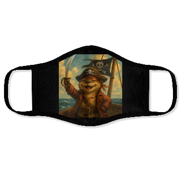 Discover Whimsical Pirate Ferret Art Face Masks