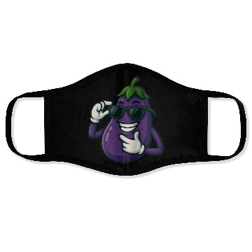Discover Cool eggplant vegetable design with sunglasses car Face Masks