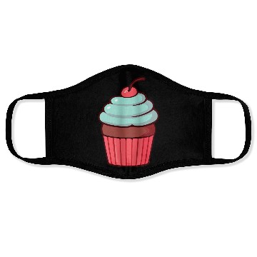 Discover Whimsical Cherry Cupcake Design Face Masks