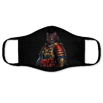 Discover Warrior Cat in Armor Artwork Face Masks