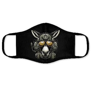 Discover Donkey Military Design Face Masks