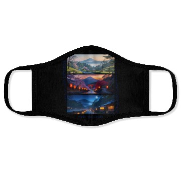 Discover 003 - Serene Mount Fuji Nightscapes Face Masks
