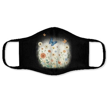 Discover Flowers and butterflies Face Masks