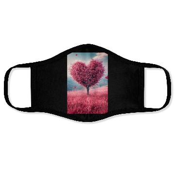 Discover Romantic Heart Tree in Bloom Face Masks