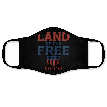 Discover Land of the Free Patriotic Badge Face Masks
