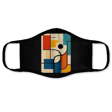 Discover Geometric Abstract Color Composition Face Masks