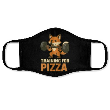 Discover Funny Gym Face Masks Training for Pizza Workout Fox