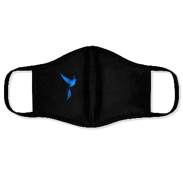 Discover DM Blue Hummingbird Logo Dark Face Masks