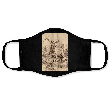 Discover elk in the mountains Face Masks