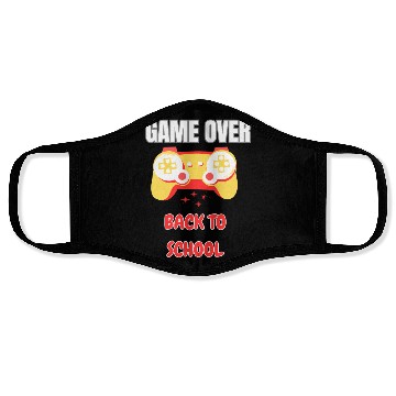 Discover Funny Game Over Back to School Face Masks