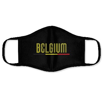 Discover Bright Typography Belgium Flag Design Face Masks