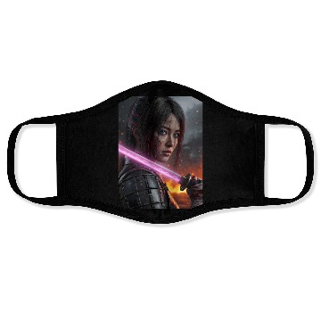 Discover Cyberpunk Samurai Girl Face Masks