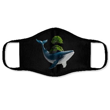 Discover Whimsical Whale with Island and Tree Face Masks