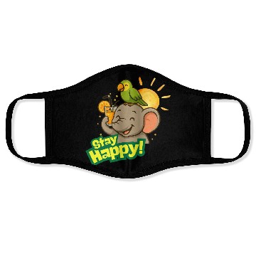 Discover Stay Happy – Smiling Elephant Face Masks