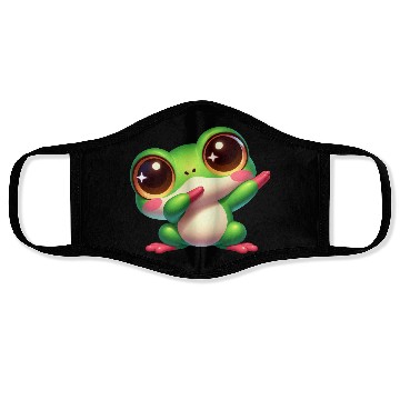 Discover Cute frog dab dance gamer chibi cartoon kawaii Face Masks