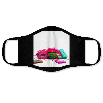 Discover Vibrant Retro Cassette Tape Pattern Face Masks
