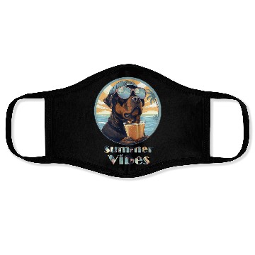 Discover Summer Vibes Dog – Cool Beach Mood Face Masks