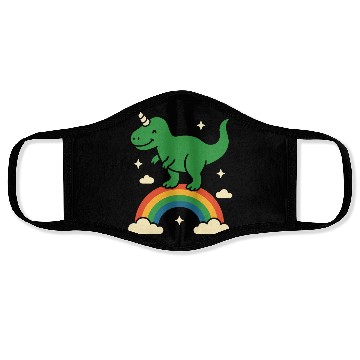 Discover Whimsical Dinosaur with Rainbow Arch Face Masks