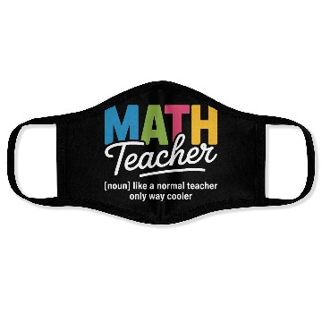 Discover Colorful Math Teacher Illustration Face Masks