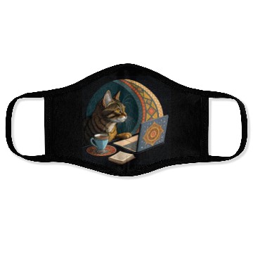 Discover I are programmer - cool hacker cat- islamic mood Face Masks