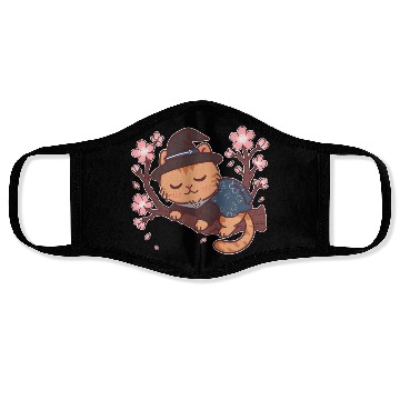 Discover Kawaii Wizard Cat Sleeping on Sakura Tree – Magic  Face Masks