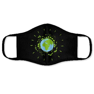 Discover Our Green Planet Earth Cool Illustration Face Masks