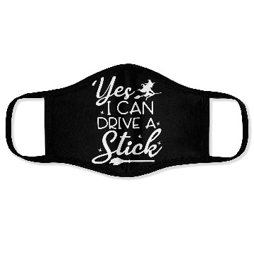 Discover Whimsical Witch Riding Stick Figure Design Face Masks