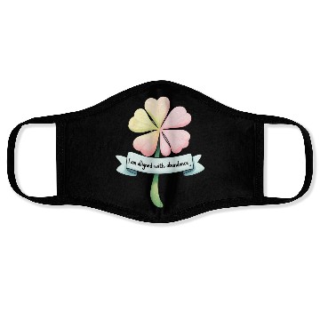Discover Four-Leaf Clover with Affirmation Banner Face Masks