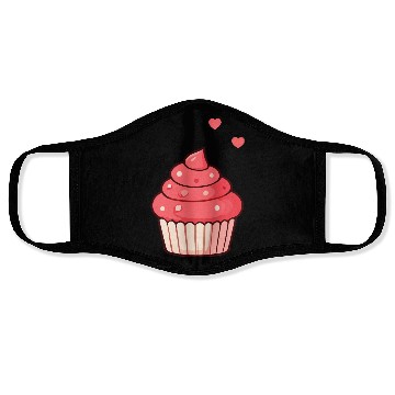 Discover Charming Pink Swirl Cupcake Design Face Masks